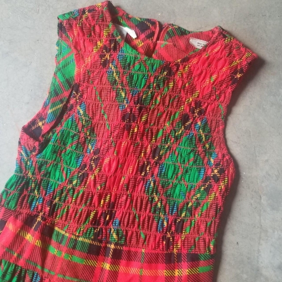 🎈Sale! Vintage 60s 70s Plaid Sleeveless Dress xs - Picture 3 of 7